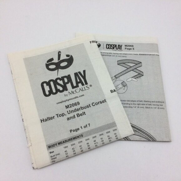 Mccalls 2069 Renegade Cosplay Pattern Plus Size Corset Laced Halter Sz 18W-24W - Picture 7 of 10